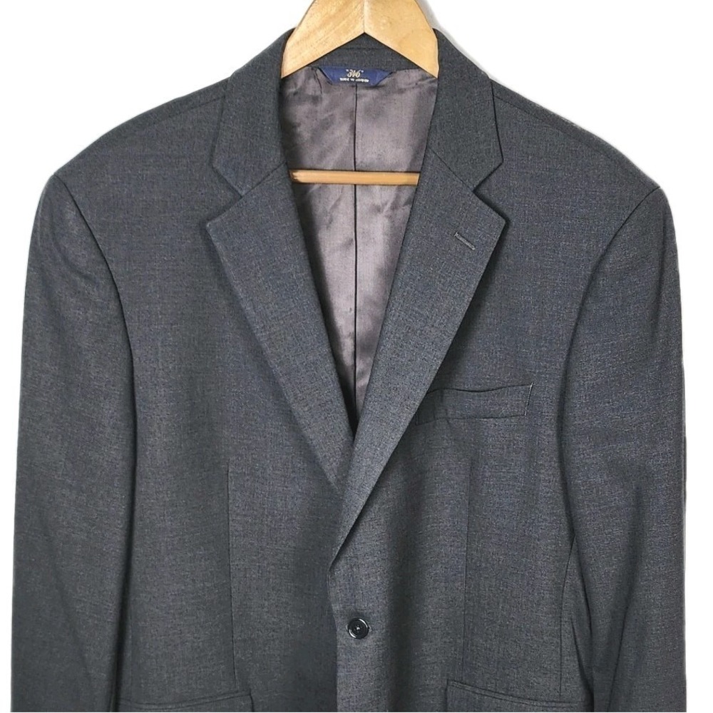 Brooks Brothers 346 Suit Jacket Men's 44R Gray Wool Blend‎ Stretch Career Office